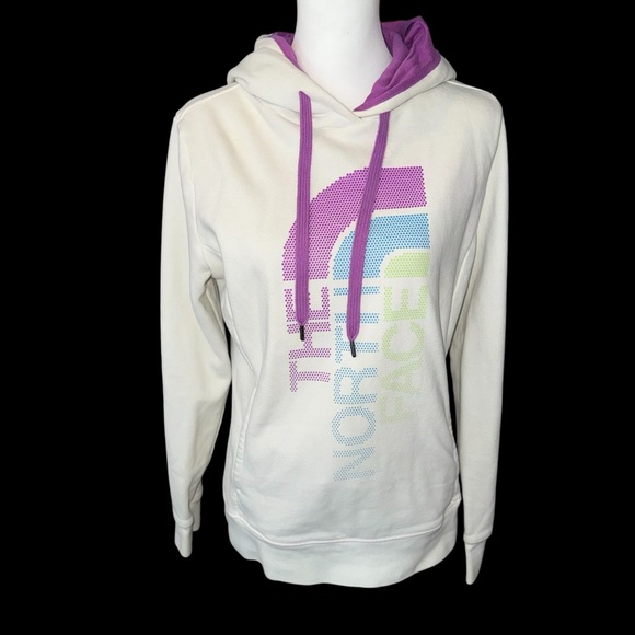 The North Face Tops - The North Face Women's White and Purple Hoodie sweatshirt sz Medium